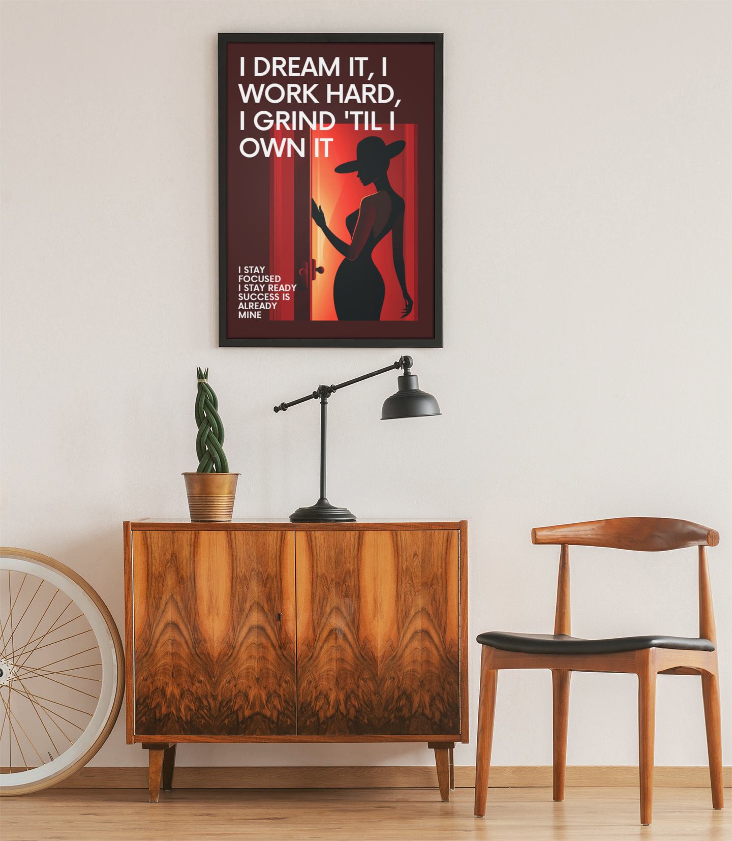 Motivationsposter „I Dream It, I Work Hard, I Grind 'Til I Own It"