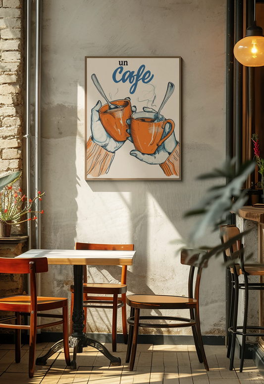 un cafe Poster, Ästhetischer Druck für eine ästhetische Küche