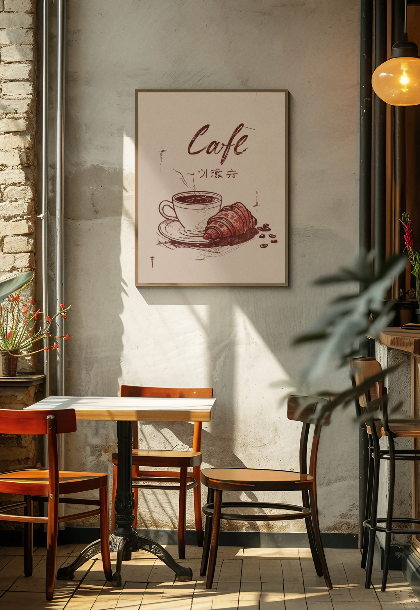 Café Poster, japanisches Café, ästhetischer Druck, Küchendeko, Wanddekoration