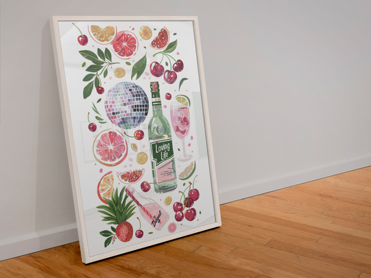 Lebensfreude - Posterdruck im Maira Kalman Stil
